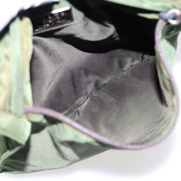 PRADA Shoulder Bag Nylon Khaki Dark Brown Silver - Picture 16 of 16
